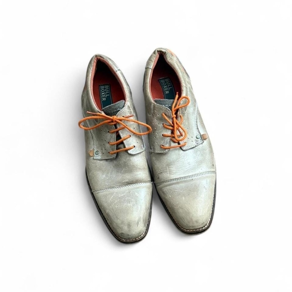 Bullboxer - Men's Leather Oxford Dress Shoes - Beige Gray - Size 11